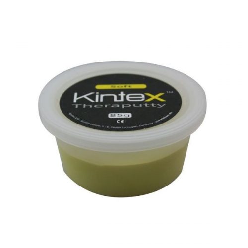 Ergoterapinė masė Kintex, geltona. Svoris : 85 g. Spalva : Geltona – minkšta