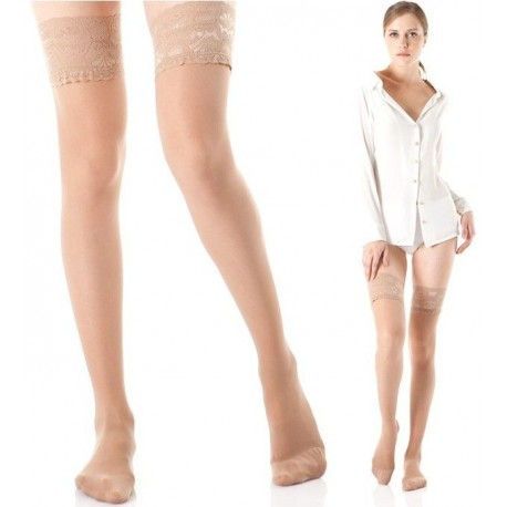 Kompresinės kojinės iki kirkšnies su silikonine juosta. 140 den 18-21 mmHg