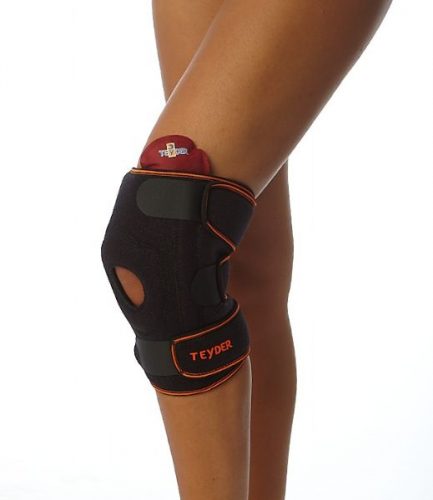 Elastinis kelio įtvaras sportininkams su šildančiu – šaldančiu gelio kompresu (Teyder 483 Sport).