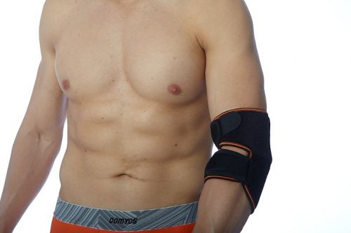 Elastinis alkūnės įtvaras sportininkams su šildančiu-šaldančiu gelio kompresu (Teyder 482CD Sport)