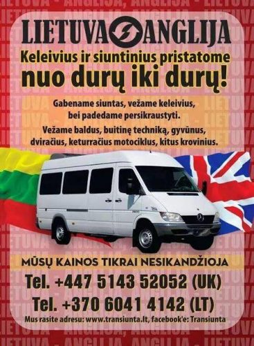 ANGLIJA- LIETUVA keleiviu ir siuntu gabenimas
