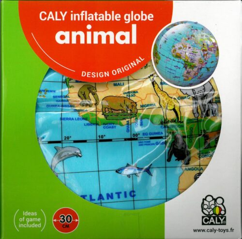 Pripučiamas kamuolys – gaublys “Pasaulio gyvūnai” 30 cm, nuo 3 metų