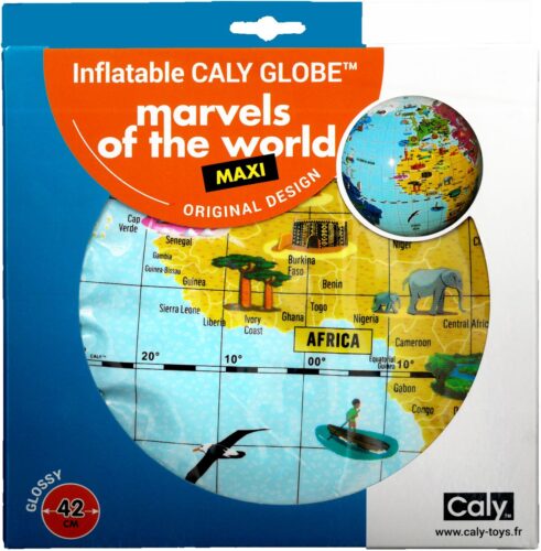 Pripučiamas kamuolys – gaublys „Pasaulio stebuklai“ 42 cm, nuo 3 metų