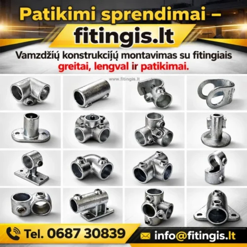 Suveržiamos jungtys vamzdžių konstrukcijoms